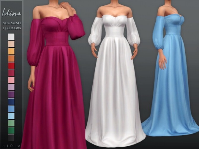 Sims 4 Idina Dress by Sifix at TSR