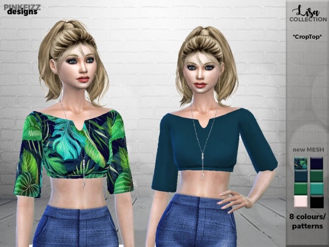 Sims 4 Lisa Crop Top PF101 by Pinkfizzzzz at TSR