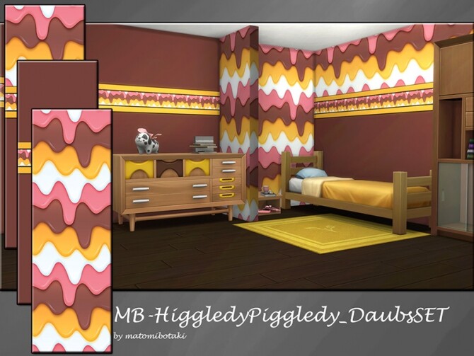 Sims 4 MB Higgledy Piggledy Daub wallpaper SET by matomibotaki at TSR