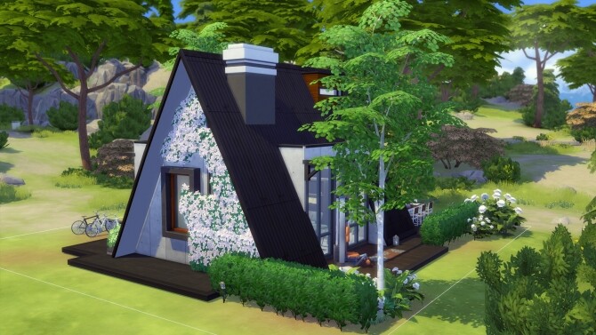 Sims 4 Modern A Frame House No CC by Chaosking at Mod The Sims
