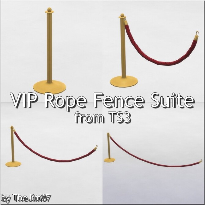Sims 4 VIP Rope Fence Suite from TS3 by TheJim07 at Mod The Sims