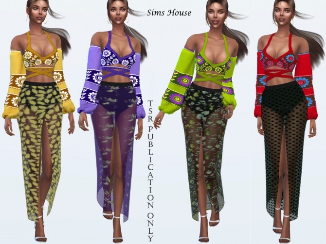 Sims 4 Womens blouse Sulani Island by Sims House at TSR