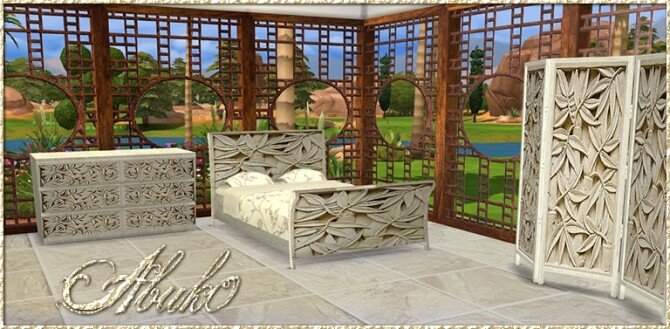 Sims 4 Jimbaran: Bed, Dresser, Window, Screen at Abuk0 Sims4