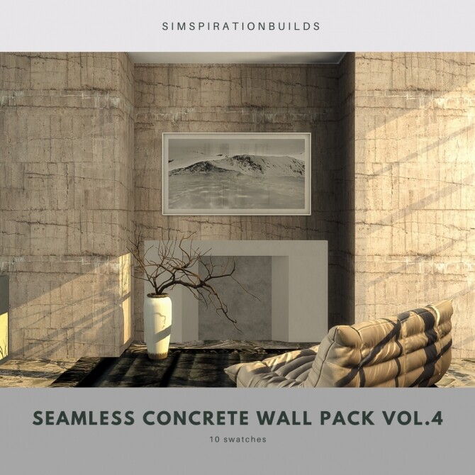 Sims 4 Seamless Concrete Wall Pack Vol.4 at Simspiration Builds