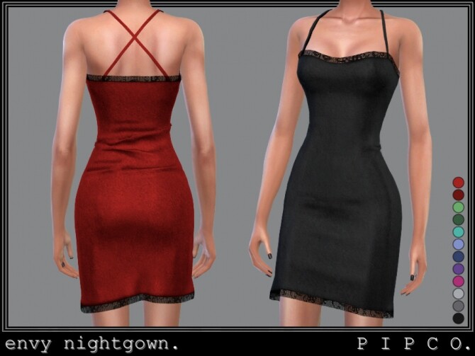 Sims 4 Envy nightgown by pipco at TSR