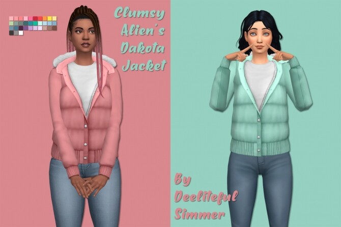 Sims 4 Clumsyalienns Dakota jacket recolors at Deeliteful Simmer