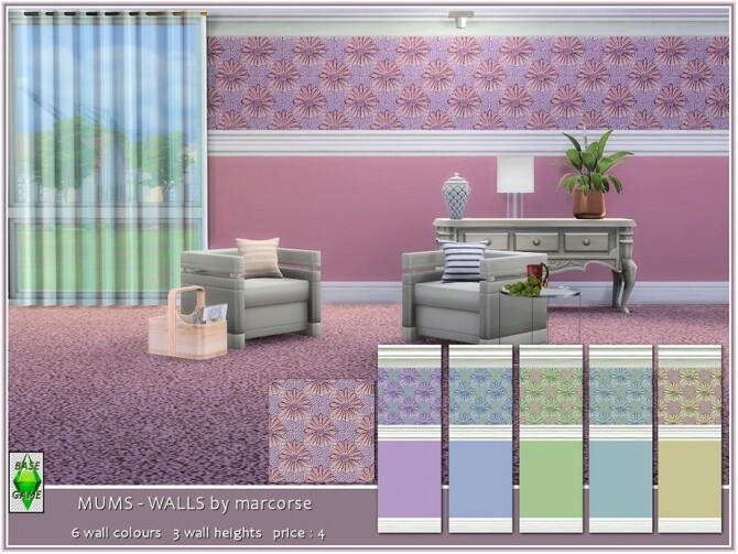 Sims 4 Mums walls by marcorse at TSR