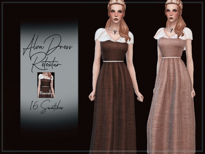 Sims 4 Alva Dress Retexture by Reevaly at TSR