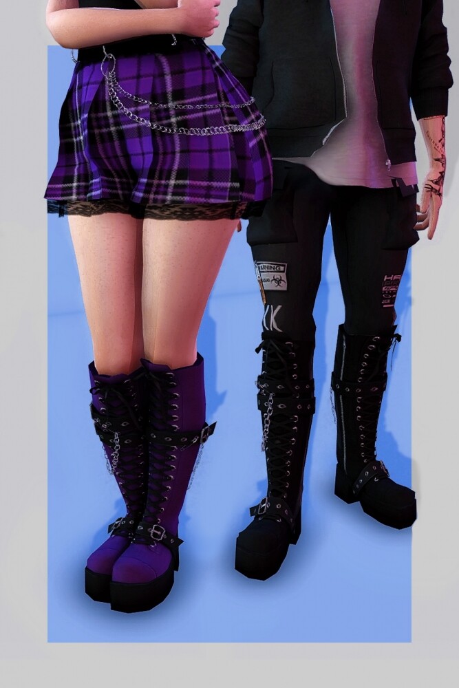 Sims 4 The Remedy goth boots at EvellSims