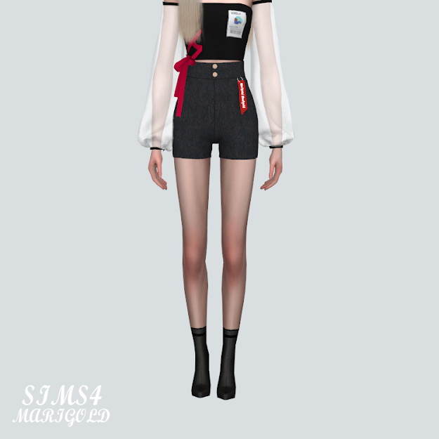Sims 4 U Hot Pants With Lettering at Marigold