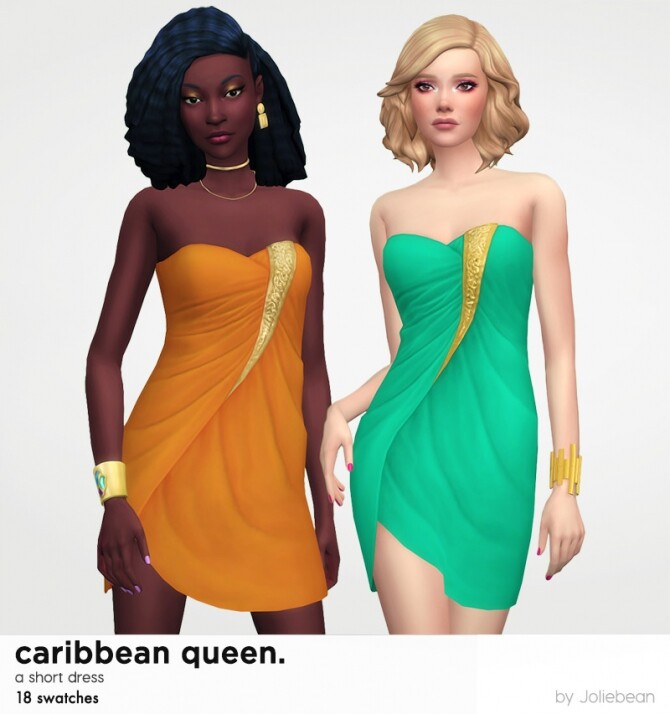 Sims 4 Caribbean Queen short dress at Joliebean