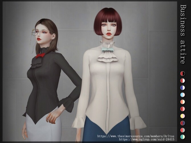 Sims 4 Business attire top by Arltos at TSR