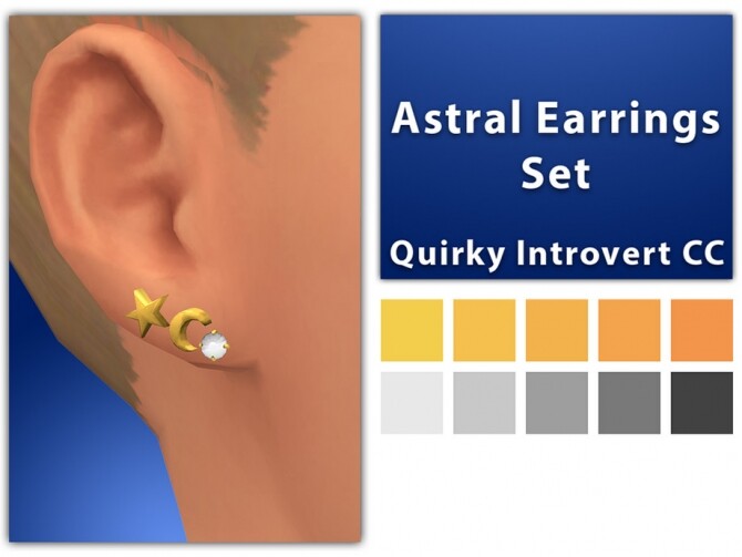 Sims 4 Astral Earrings Set by qicc at TSR