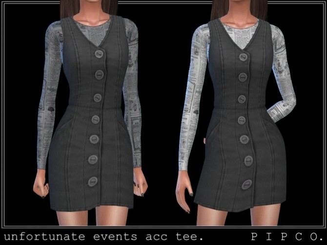 Sims 4 Unfortunate events tee set by pipco at TSR