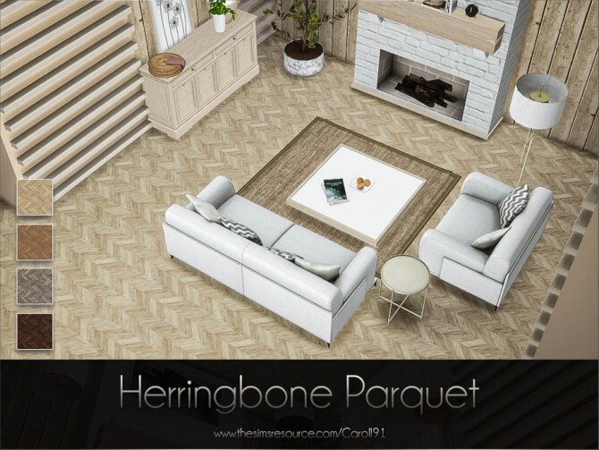 Sims 4 Herringbone Parquet by Caroll91 at TSR