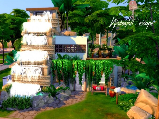 Sims 4 Waterfall escape by GenkaiHaretsu at TSR