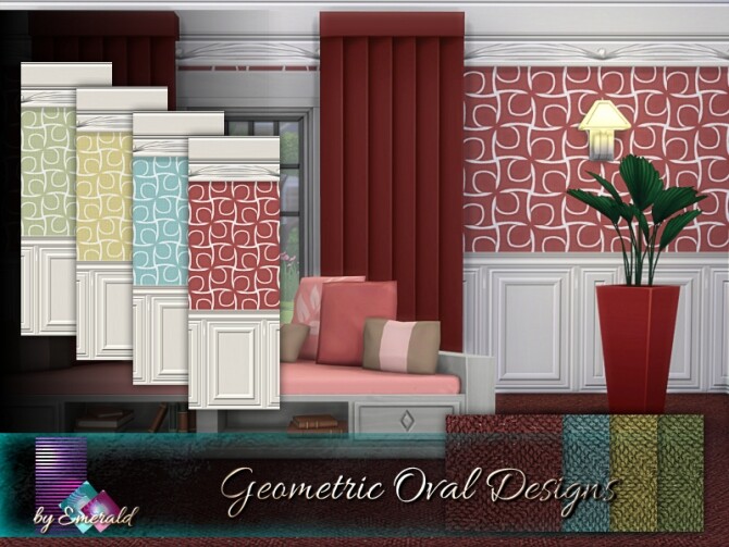 Sims 4 Geometric Oval Designs Wallpaper by emerald at TSR