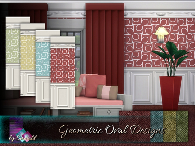 Geometric Oval Designs Wallpaper by emerald at TSR » Sims 4 Updates