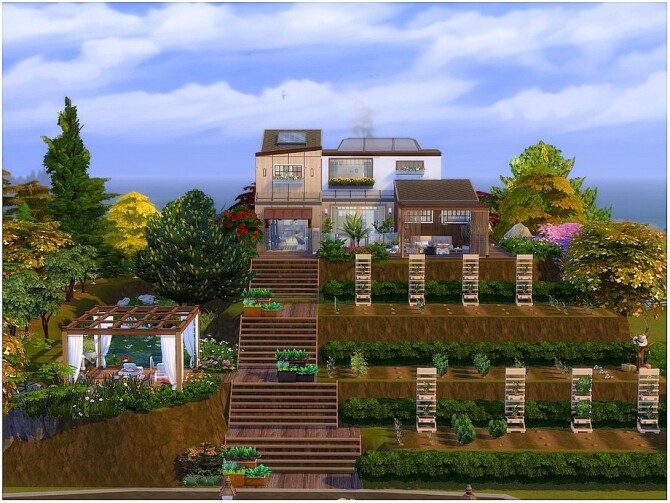 Sims 4 Uphill Modern Farm by lotsbymanal at TSR
