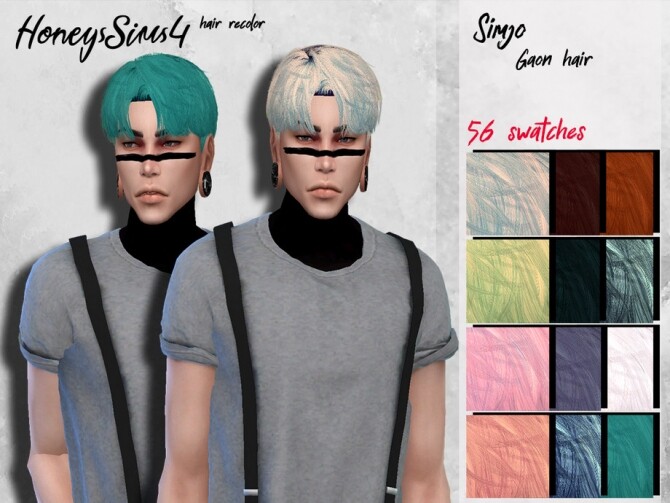 Sims 4 Simjo Gaon male hair recolor by HoneysSims4 at TSR