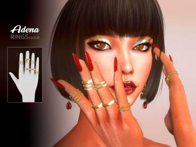 Sims 4 Adena Rings by Suzue at TSR