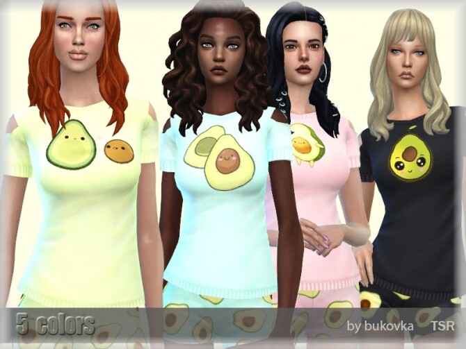 Sims 4 Shirt Avocado by bukovka at TSR
