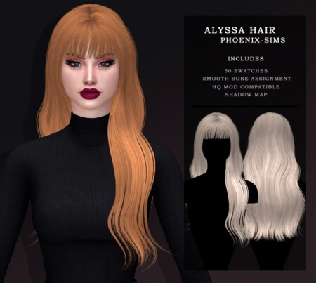 ALYSSA HAIR at Phoenix-Sims » Sims 4 Updates