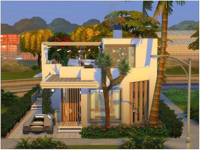 Sims 4 Boho Industrial House by lotsbymanal at TSR