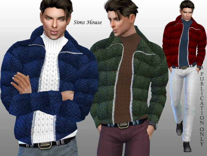 Men's open jacket with sweater by Sims House at TSR » Sims 4 Updates