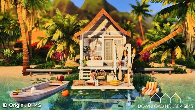 Sims 4 Tiny Beach Cabin at DH4S