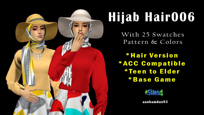 Sims 4 Hijab Model072 & Hijab Hair006 + Qara Collections at Aan Hamdan Simmer93