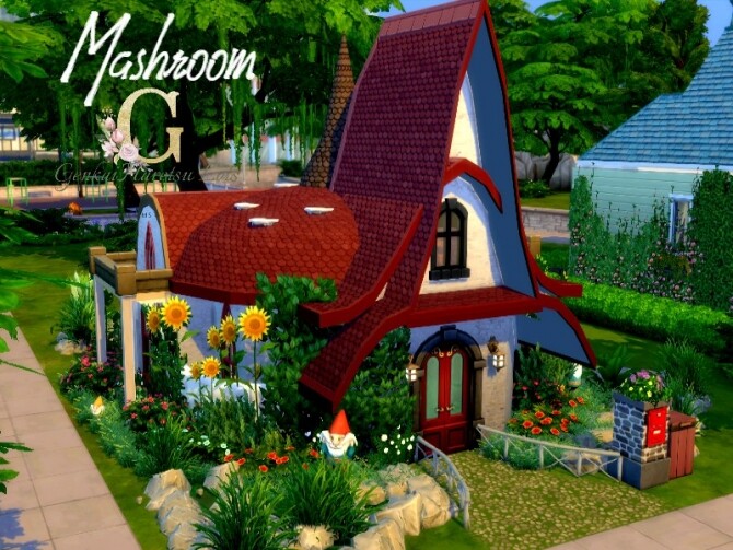 Sims 4 Mashroom house by GenkaiHaretsu at TSR