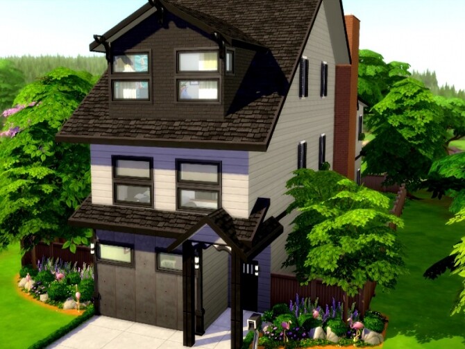 Sims 4 Skinny House by GenkaiHaretsu at TSR