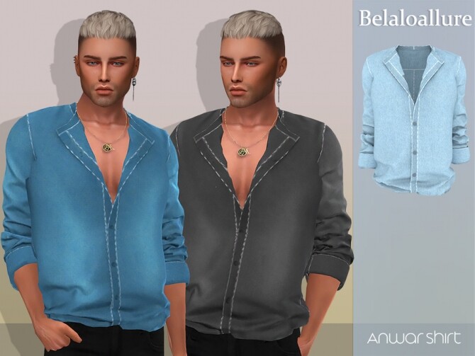 Belaloallure Anwar shirt by belal1997 at TSR » Sims 4 Updates
