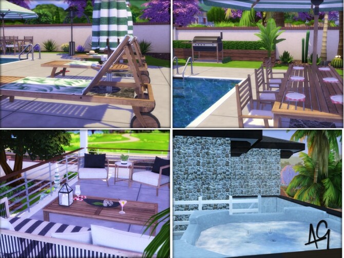Sims 4 Mediterranean Chic Home by ALGbuilds at TSR