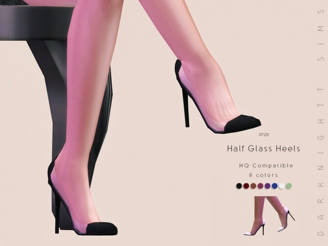 Sims 4 Half Glass Heels by DarkNighTt at TSR