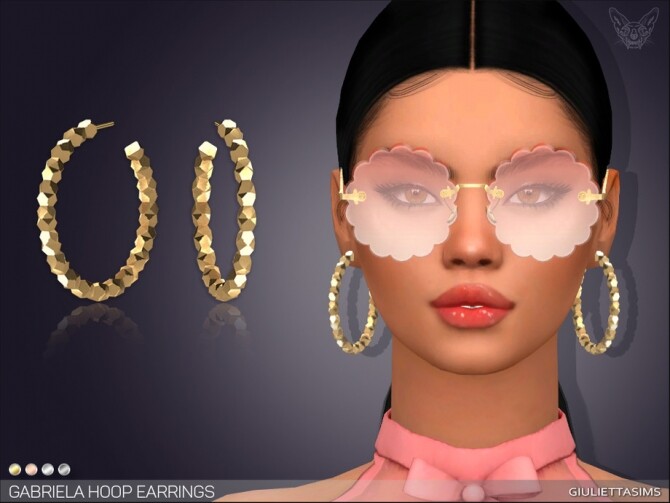 Sims 4 Gabriela Hoop Earrings by feyona at TSR
