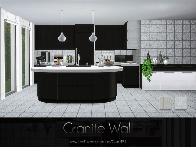 Sims 4 Granite Wall by Caroll91 at TSR