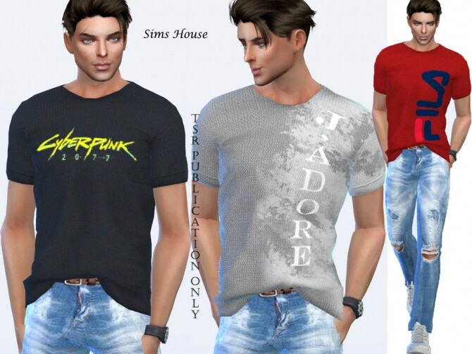 Sims 4 Mens logo t shirt by Sims House at TSR