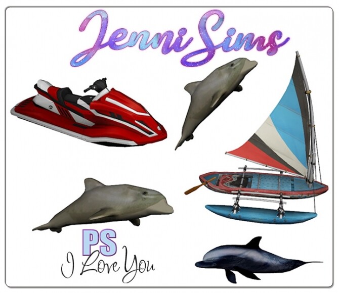 Sims 4 Dolphin Jet ski Sailboat at Jenni Sims