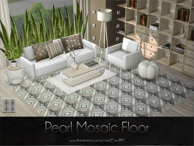 Sims 4 Pearl Mosaic Floor by Caroll91 at TSR