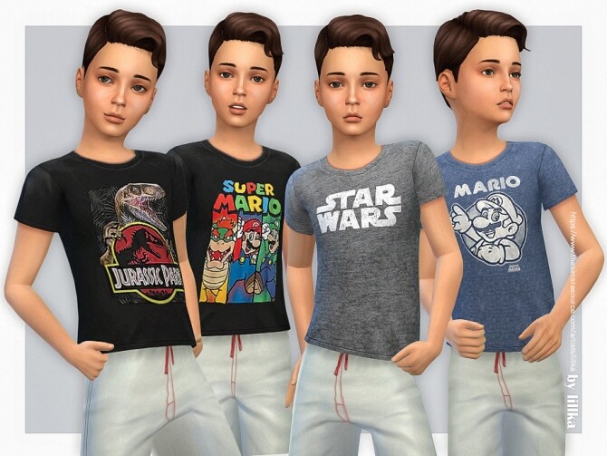 Sims 4 T Shirt Collection for Boys P18 by lillka at TSR