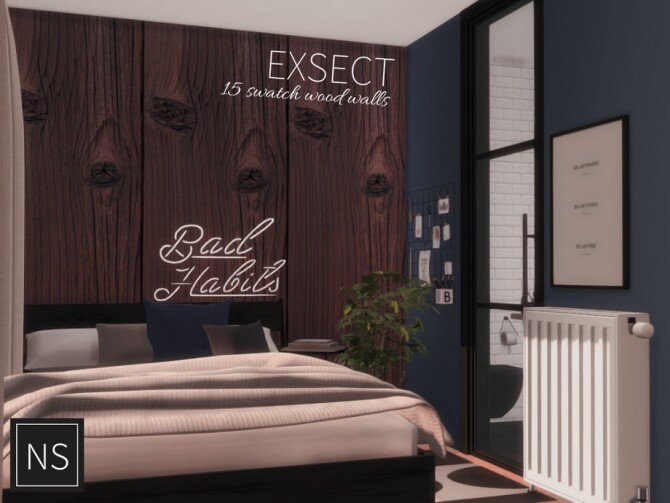 Sims 4 Exsect Wooden Walls by Networksims at TSR