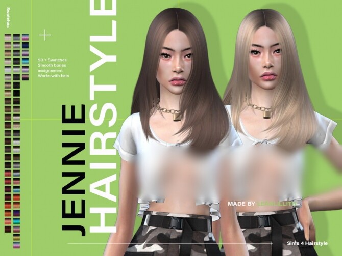 Sims 4 Jennie Hair by Leah Lillith at TSR
