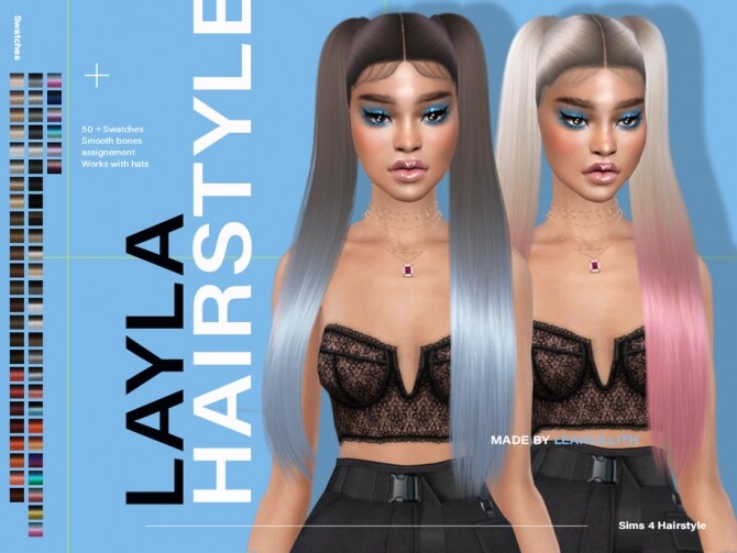 Sims 4 Layla Hairstyle by Leah Lillith at TSR