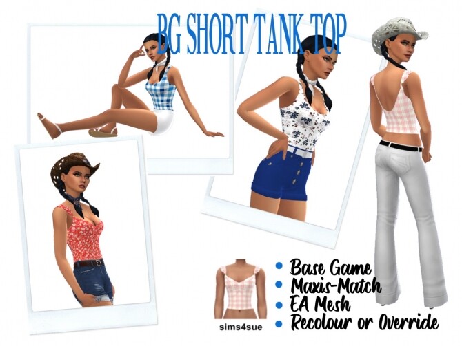 Sims 4 BG SHORT TANK TOP at Sims4Sue