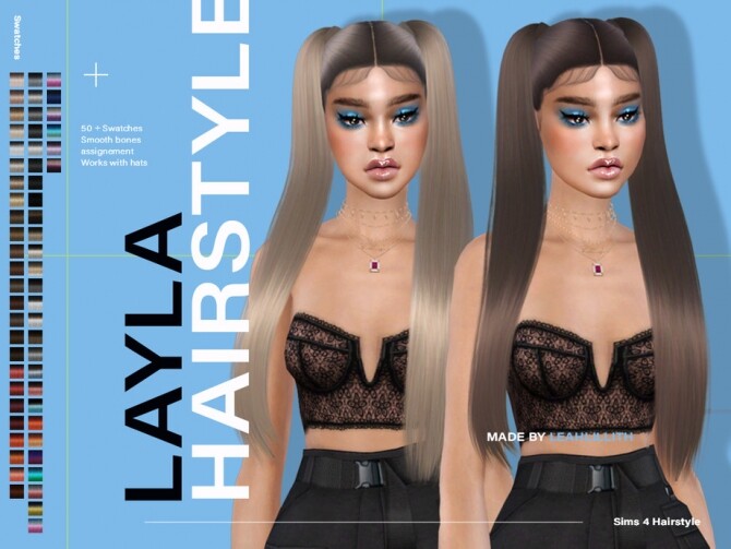 Sims 4 Layla Hairstyle by Leah Lillith at TSR