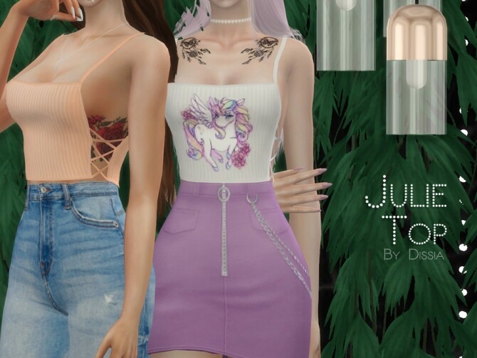 Sims 4 Julie Top by Dissia at TSR