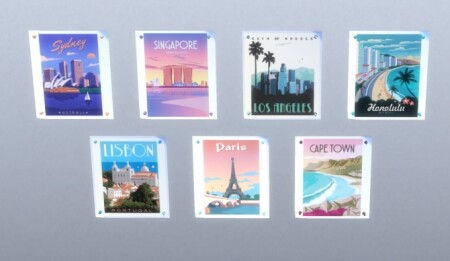 Vintage City Posters by ZoeCC at Mod The Sims