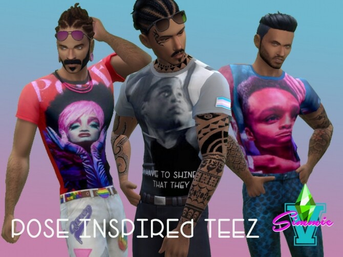 Sims 4 POSE Inspired Teez by SimmieV at TSR